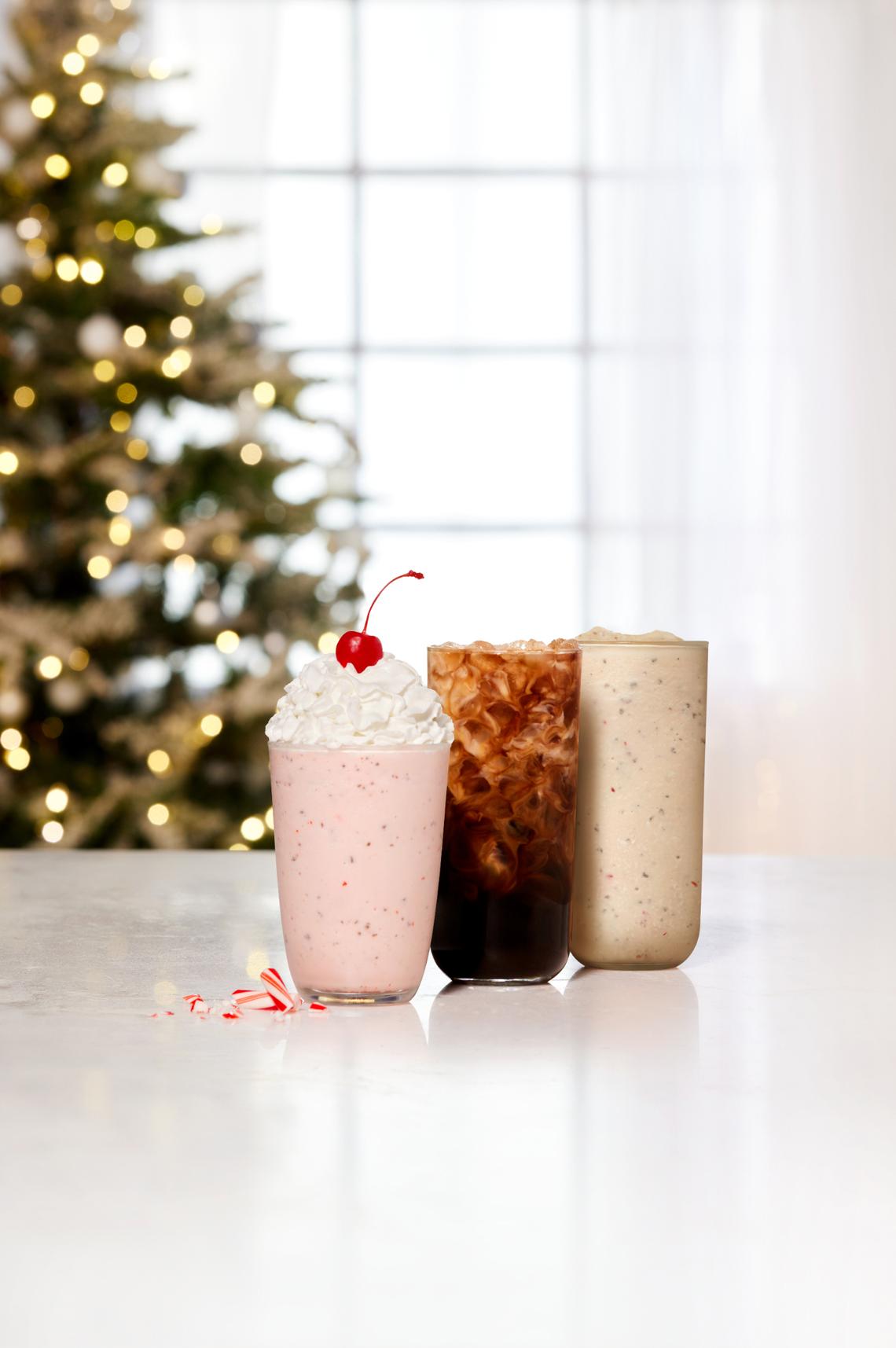 The peppermint chip milkshake is a returning favorite and will join two new peppermint-flavored coffees on Chick-fil-A’s holiday menu.