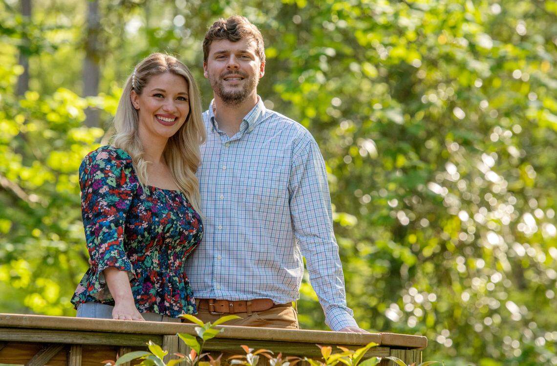 Virginia and Jordan Josey outside their north Macon home earlier this week.