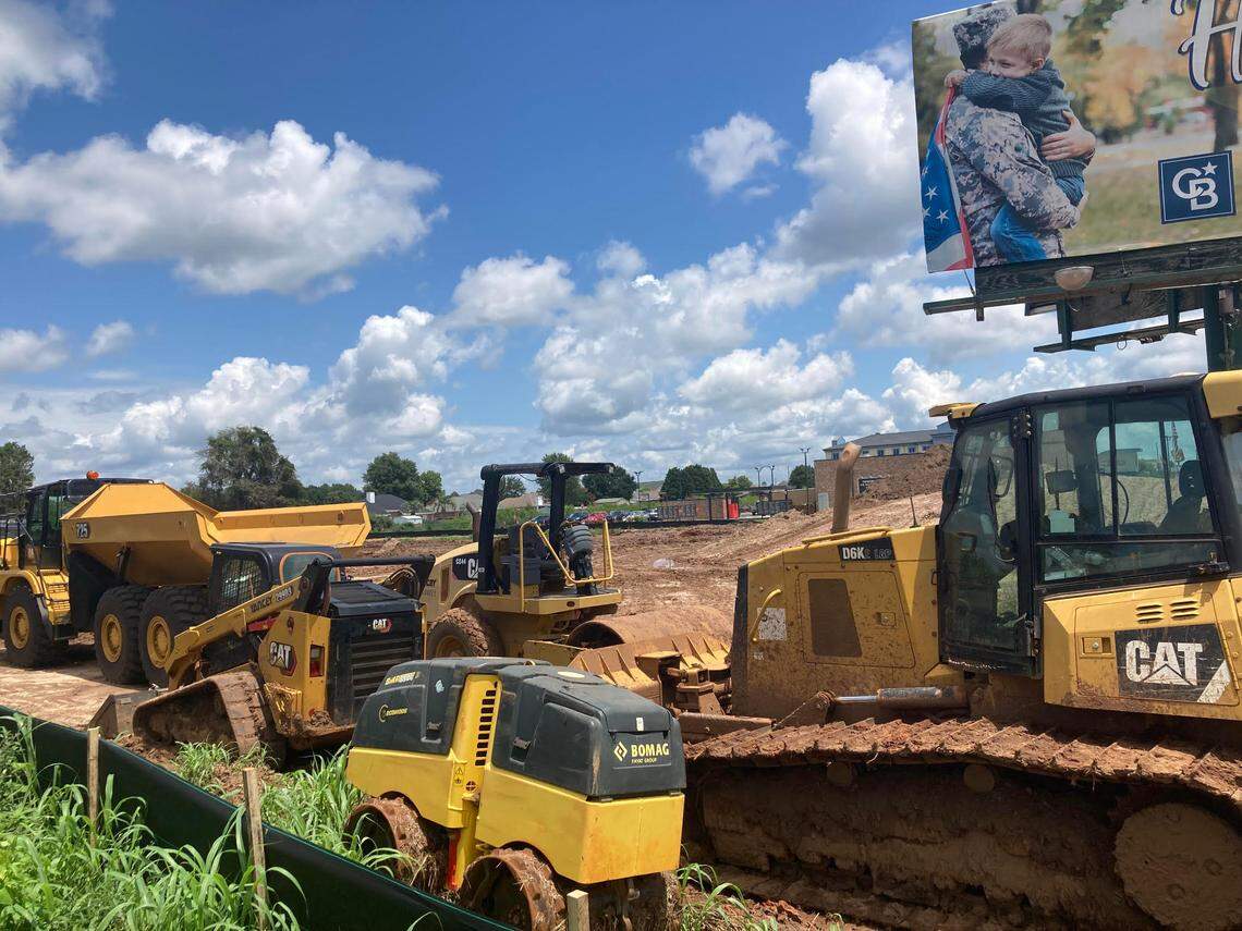Site preparation recently started at the site of a new Texas Roadhouse going up off Watson Boulevard in Warner Robins but work has been delayed by a series of afternoon and evening showers over the last few days.