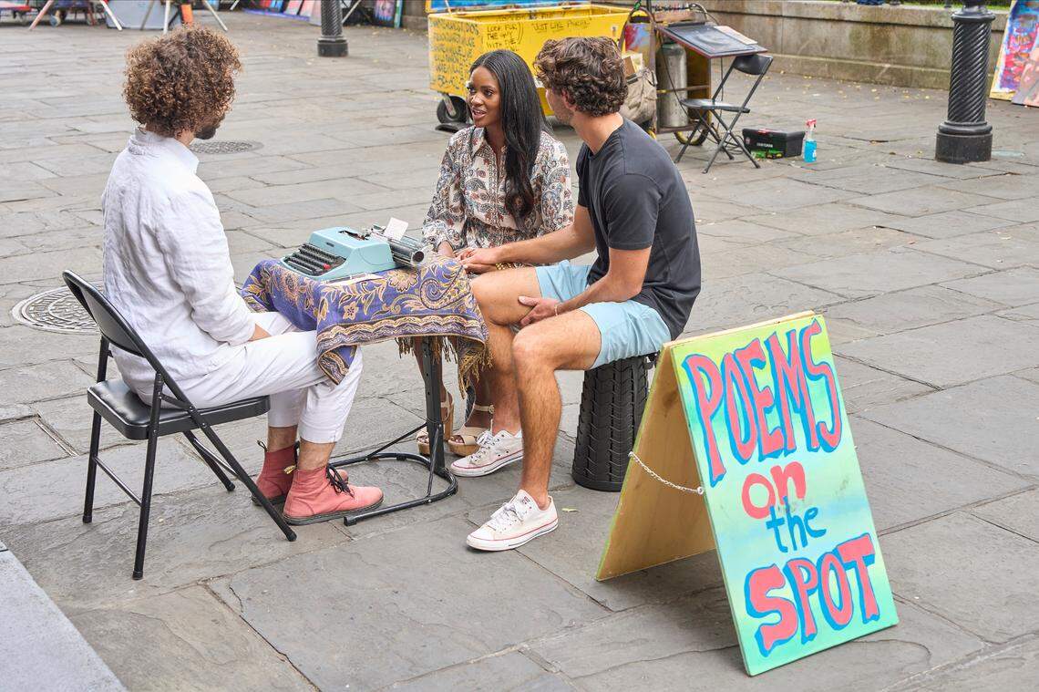 Charity and Joey decide to have a poem written just for them.