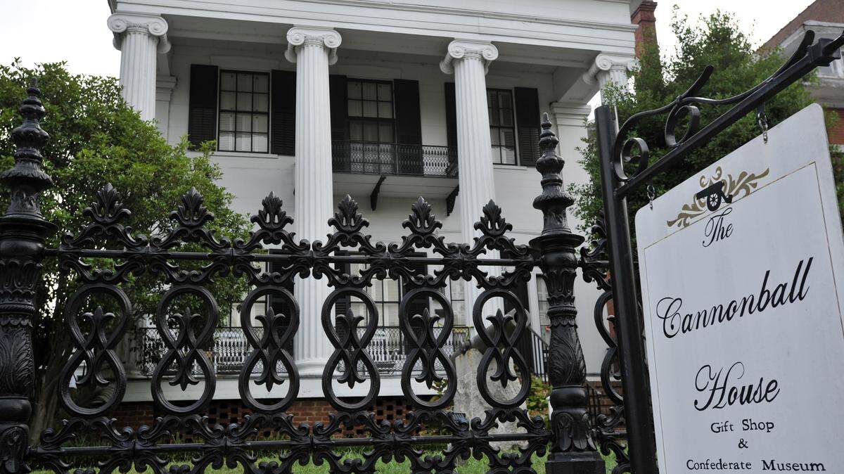 This file photo shows the Cannonball House's front sign, which is believed to have been stolen.