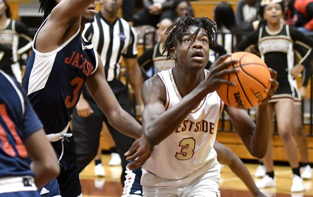 Kowacie Reeves Jr. goes up a shot against Jackson in this 2020 Telegraph file photo.