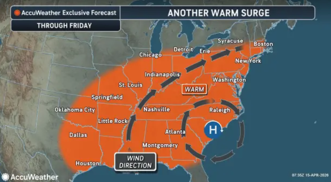 Spring heat wave April 2026
