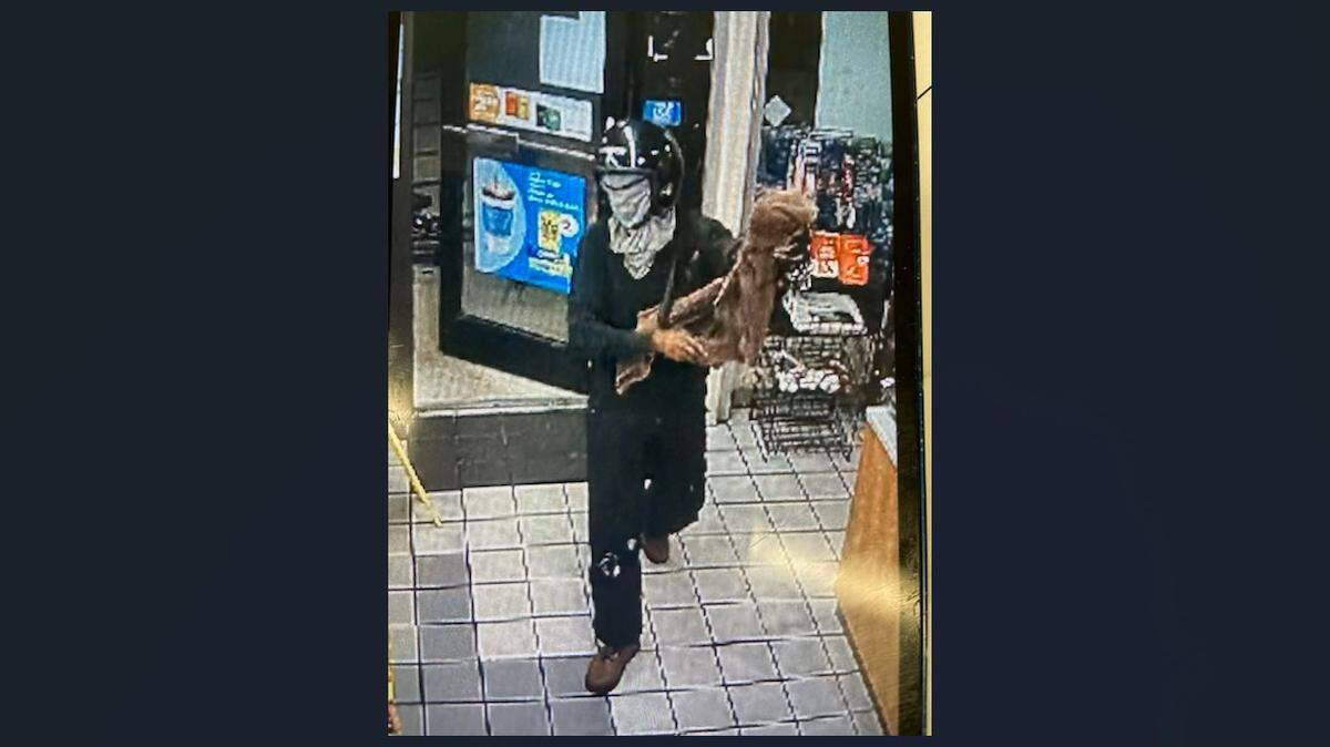 A man brandished a firearm and robbed a Circle K gas station Friday, July 5, according to the Bibb County Sheriff’s Office. He wore a black motorcycle helmet with a grey shirt over his face.
