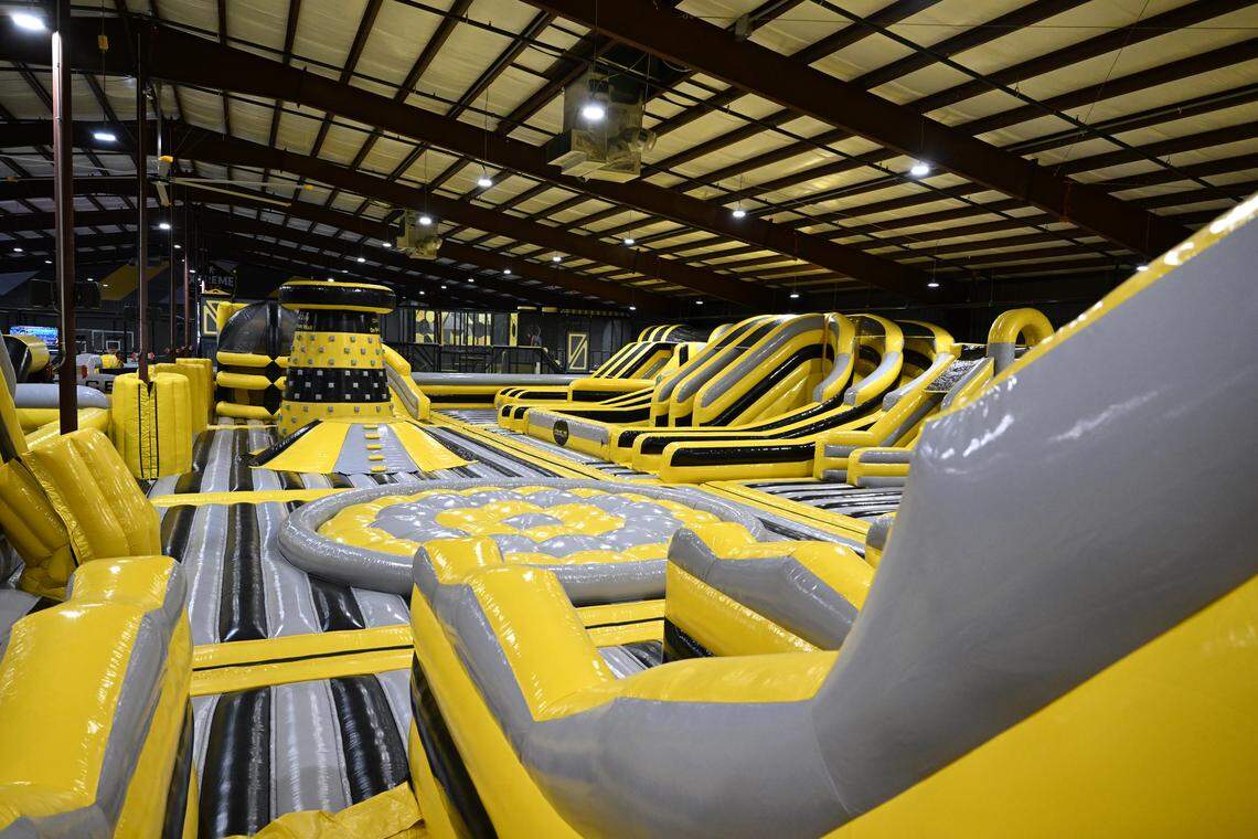 The inflatable at the new Xtreme Air Mega Park in Warner Robins is billed as the second largest in the world. It includes a climbing wall, multiple slides, climbing areas and other attractions.