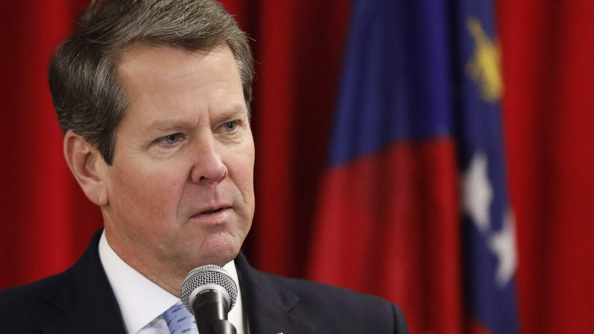FILE- In this Dec. 11, 2018 file photo, Georgia Governor elect Brian Kemp speaks at the 31st Biannual Institute of Georgia Legislators at the University of Georgia in Athens Ga. Kemp is set to be sworn in as Georgia’s 83rd governor Monday, Jan. 14, 2019, in Atlanta. (Joshua L. Jones/Athens Banner-Herald via AP, File)