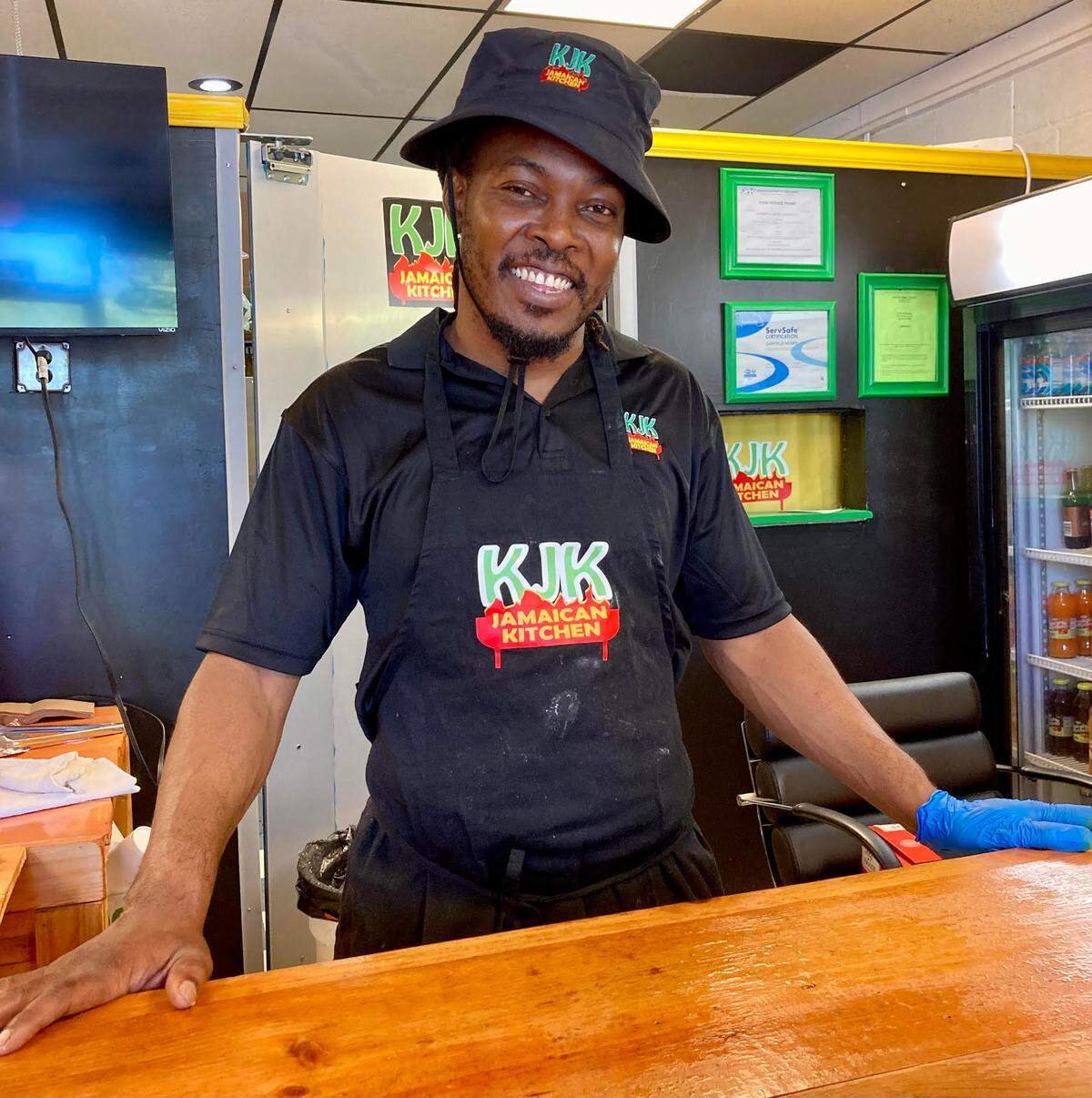 Owner and Chef Kirk Henry at his new Macon restaurant, KJK Jamaican Kitchen at 3348 Vineville Ave.