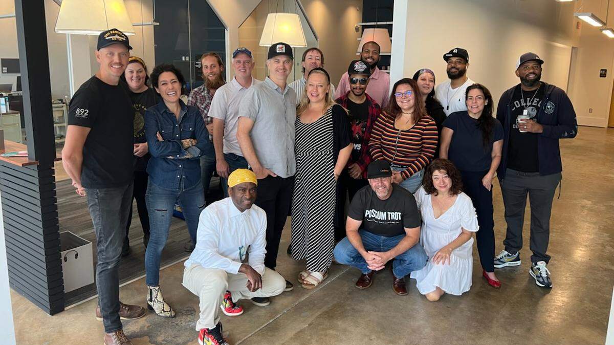Josh and Rebekah Weigel, center, of Peacetree Productions, moved in with their crew at the old Historic Macon office on Poplar Street. They will be filming the movie “Possum Trot” around Macon through November.