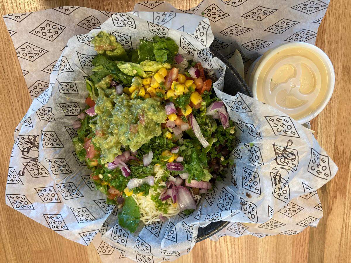 A burrito bowl at the Surcheros Fresh Mex at 1277 S. Houston Lake Road in Warner Robins.