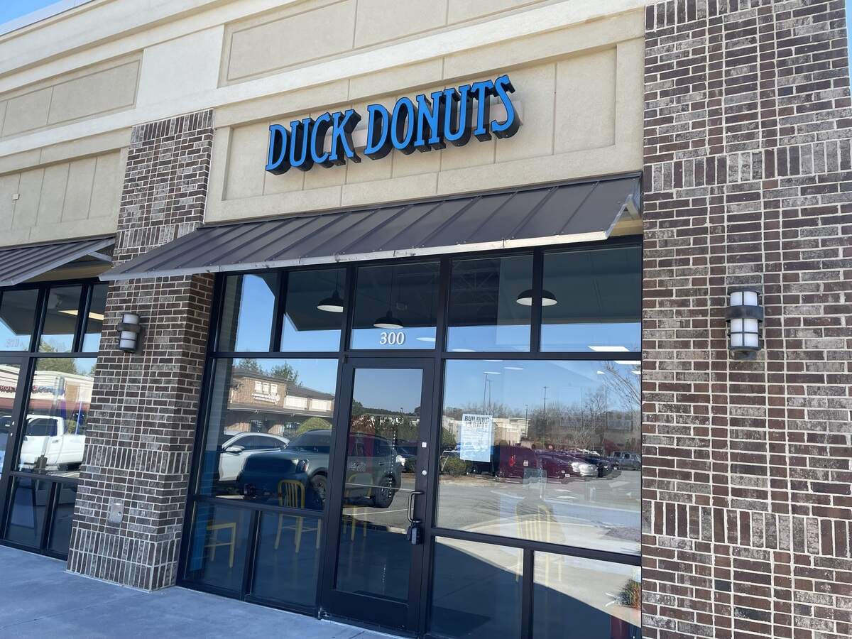 The new Duck Donuts in Warner Robins at 6011 Watson Blvd., Suite 300, in the shopping center anchored by the Publix at Gunn Battle. The Publix and shopping center near Watson Boulevard and U.S. 41 have a Byron mailing address but were annexed into the city of Warner Robins.