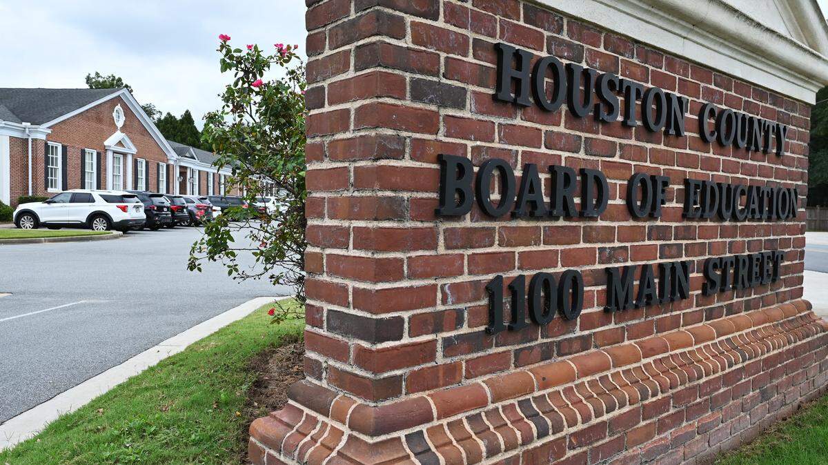 Houston County Board of Education sits off of Main Street on Monday, Sept. 29, 2025, in Perry, Georgia.