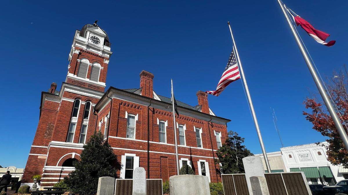 The Washington County Courthouse on Nov. 11, 2025, after a jury trial against Washington County deputies Henry Copeland, Michael Howell and Rhett Scott was delayed due to a medical emergency. The former deputies are facing murder charges relating to the death of Eurie Martin in July 2017.