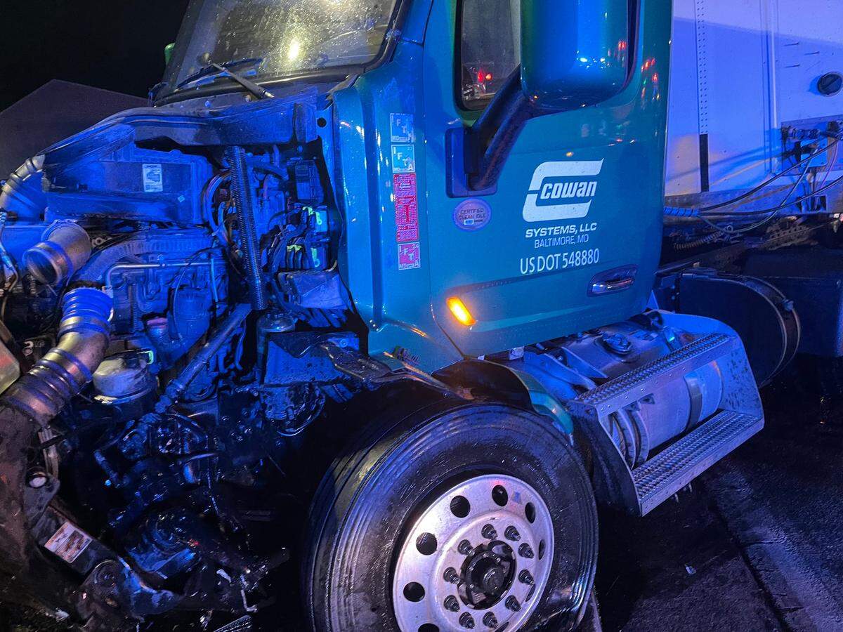 A semi-truck’s front tractor was destroyed after a head-on crash with an SUV on July 10, 2025, in Macon, Ga., the Bibb County coroner’s and sheriff’s office said. Donnie Paul Rowell, the SUV driver, died in the crash.