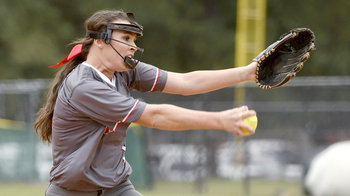 First Presbyterian Day School pitcher Karsen Ochs (10) delivers a pitch to the plate during the Vikings GHSA state tournament game against George Walton Thursday in Columbus. FPD won 4-2 in nine innings.