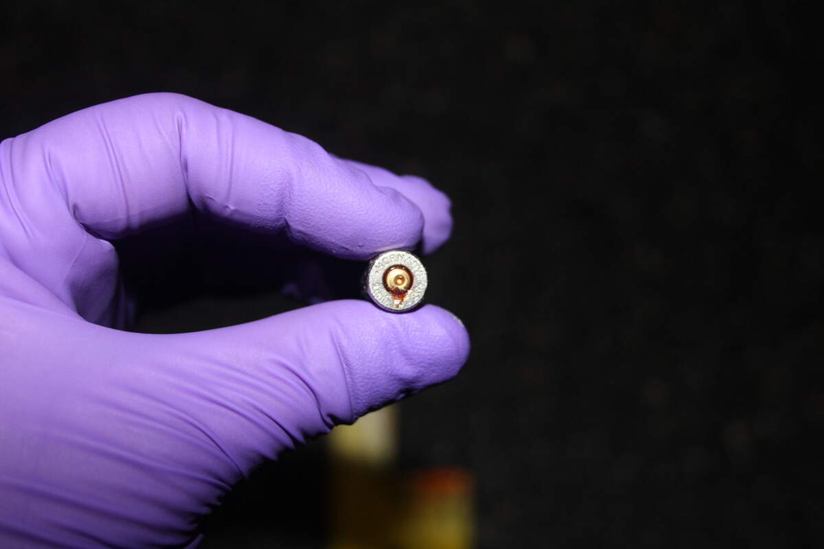 A bullet shell casing found the night Tarus Fair was shot to death on Cynthia Avenue in Macon.