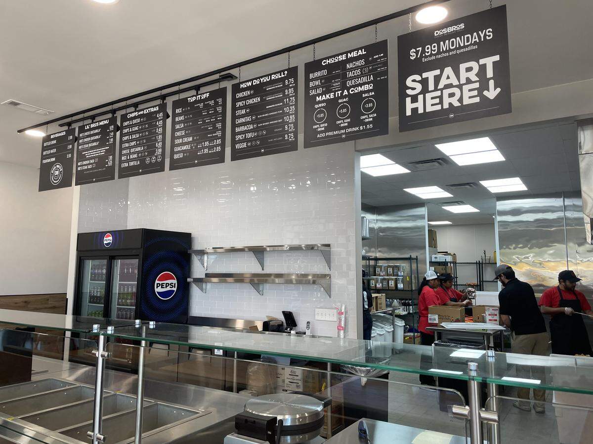 Inside the new DosBros Fresh Mexican Grill in Warner Robins ahead of its opening Saturday.