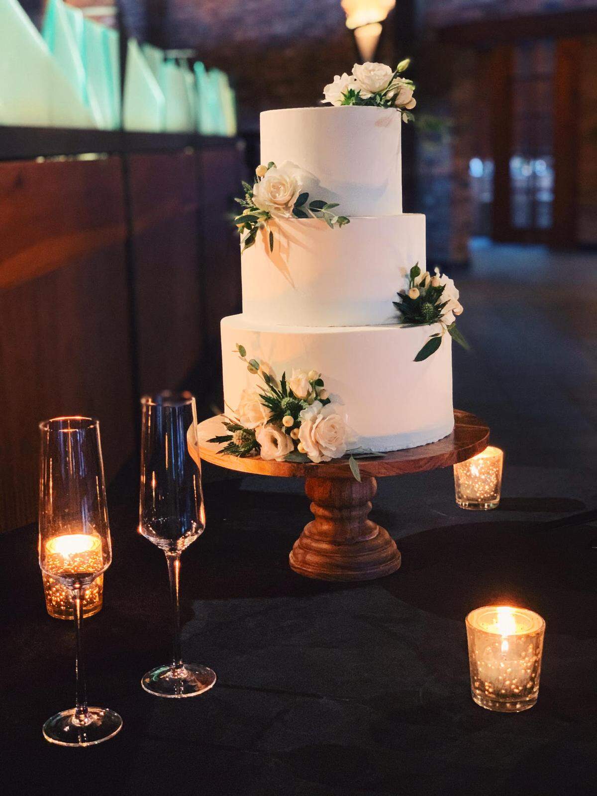 A wedding cake from Oh Honey Baking Co.