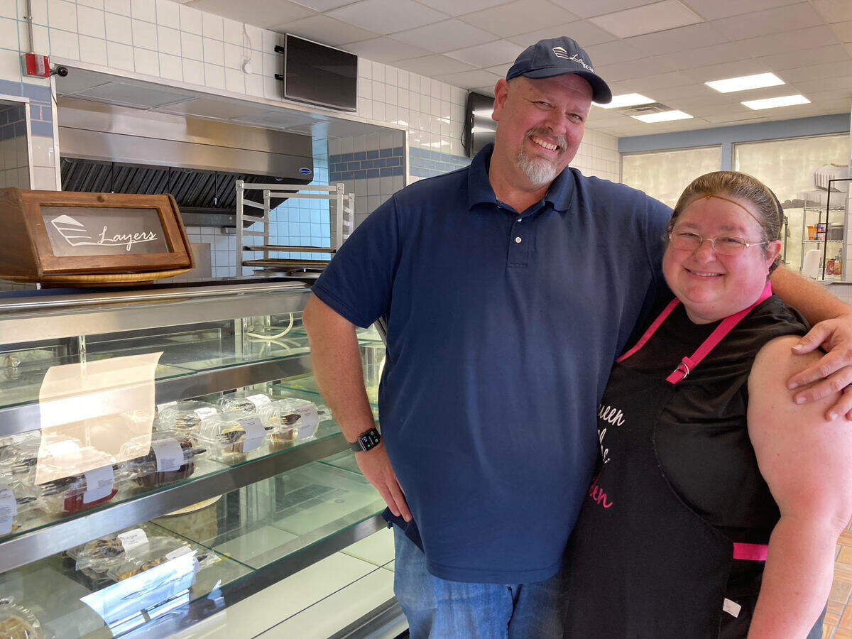 Steven and Reia Collins, owners of Layers at 3001 Vineville Ave. in Macon. She does the baking and he does everything else, including deliveries.