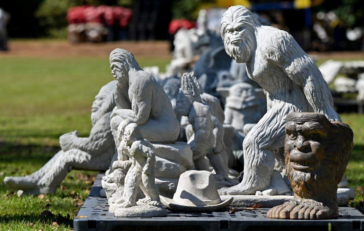 Bigfoots come in big and not-so-big sizes at Rubber Necker’s Market on Georgia Highway 96 across from Houston County High School.
