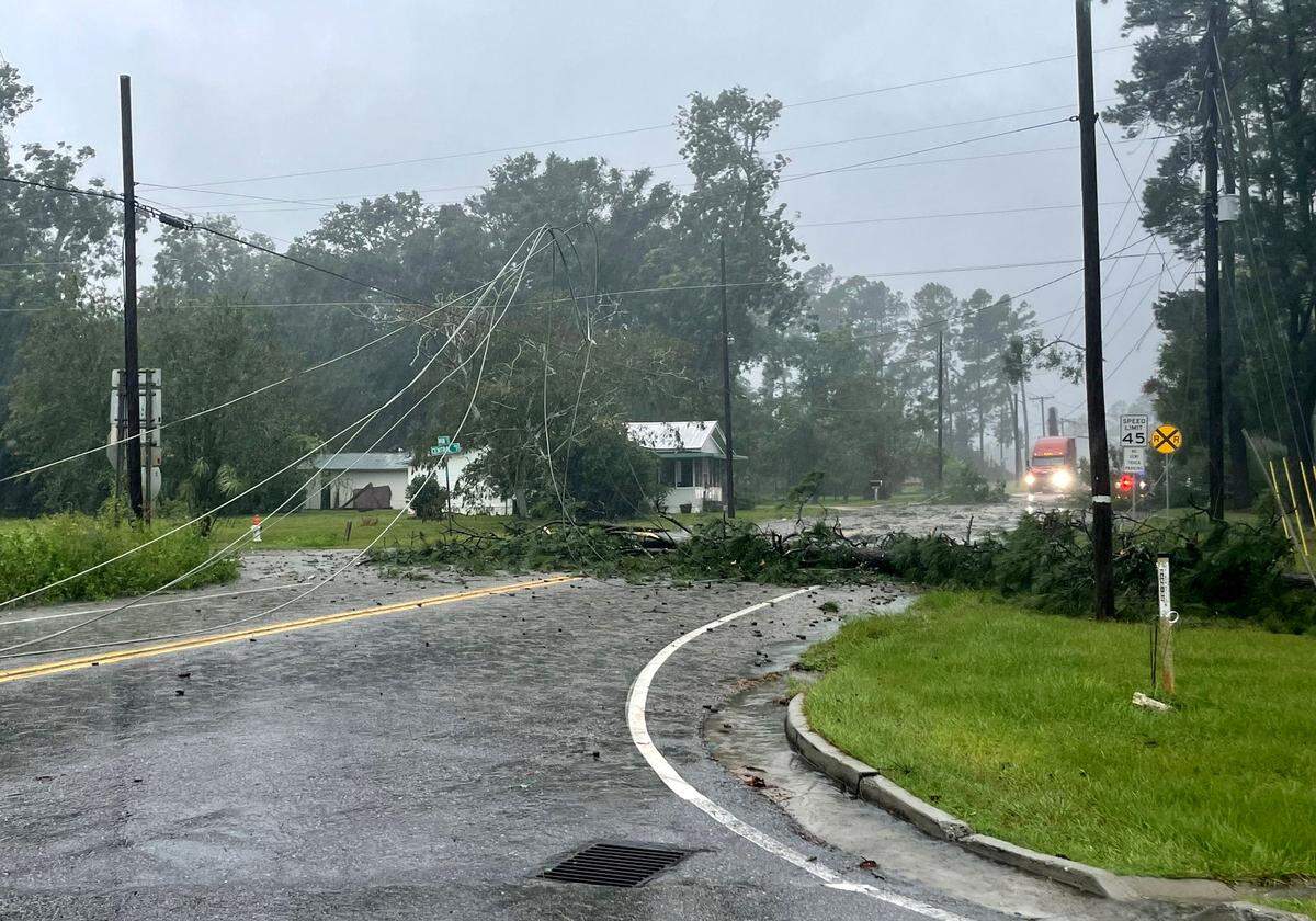 EMA Lowndes posted this photo of pwerlines down across a roadway to there Facebook page. The caption read “Power lines are down across Lowndes County. Motorists that must be out should proceed with caution.”