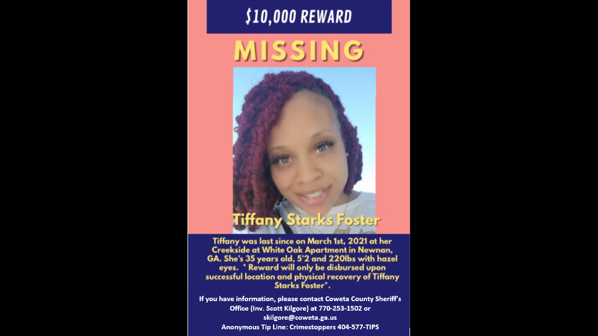 Tiffany Foster is believed to be dead after she vanished from Georgia two years ago, officials said.