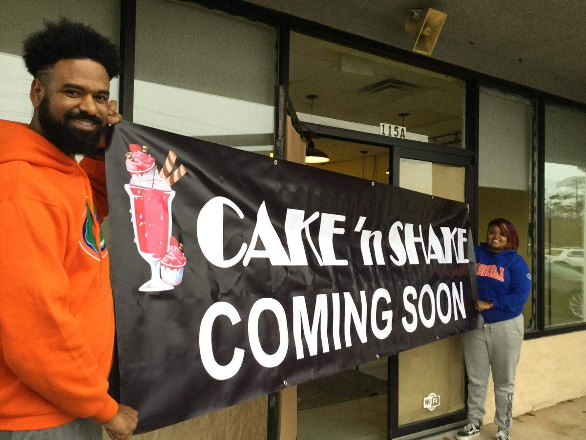 Vincent and Lakeisha Clayton outside their family-owned Cake ‘n Shake dessert shop at 115 Margie Drive, Suite A, in Warner Robins. The target opening date is Feb. 12. They opened their first shop in Locust Grove in July 2019 and expect to open a McDonough location in April.