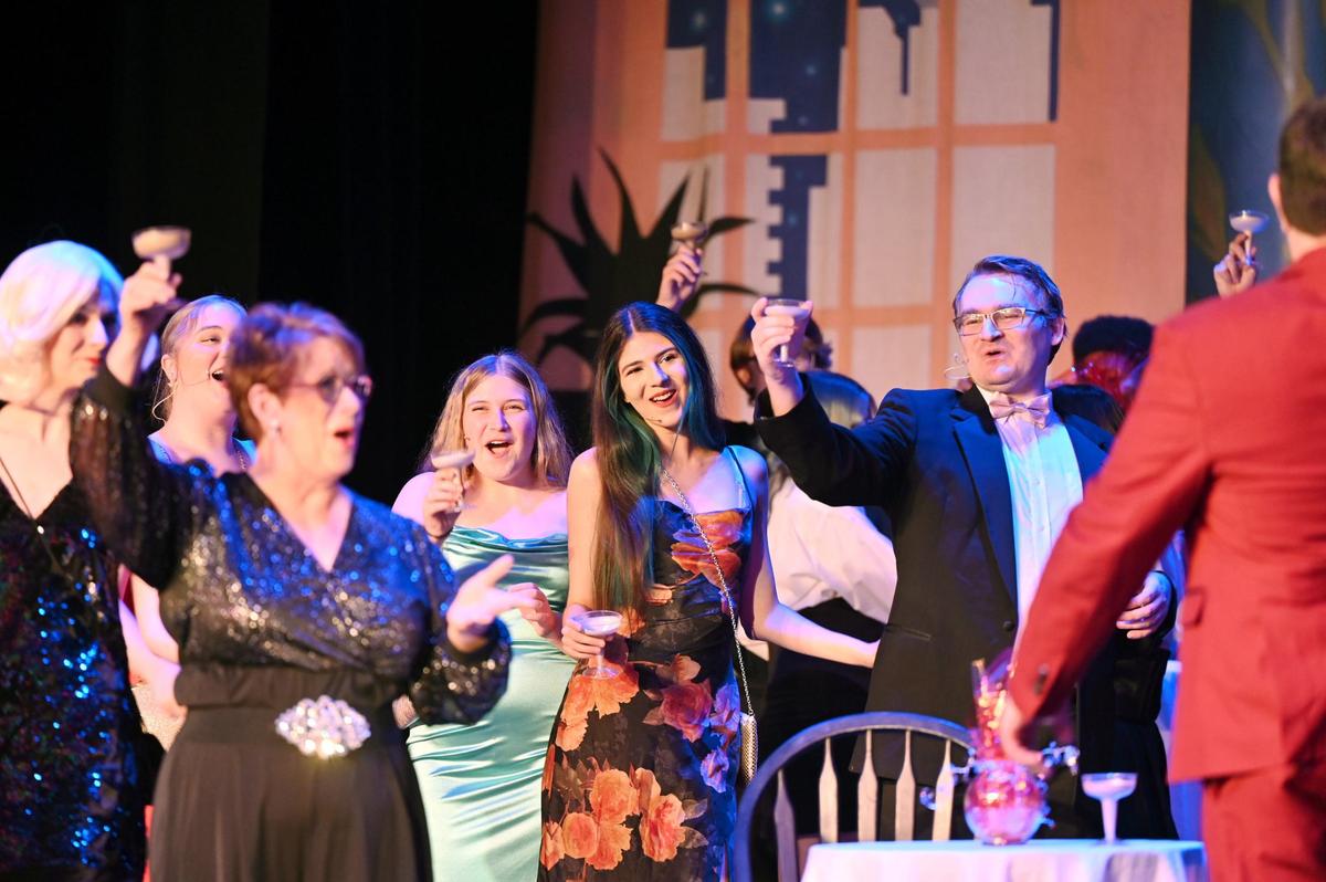 “The Prom” cast members perform in the opening number of the show during dress rehearsal on Monday, July 8, 2024, at Macon Little Theatre in Macon, Georgia. “The Prom” runs from Friday, July 12 to Sunday, July 21 and concludes Macon Little Theatre’s 90th season.