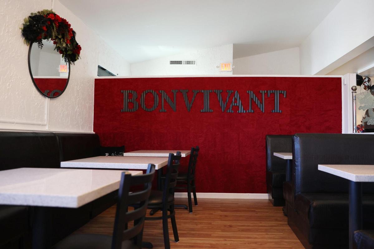 The dining area of Bon Vivant that represents Spain sits during the grand opening on Thursday, Oct. 17, 2024, in Warner Robins, Georgia. Bon Vivant aims to bring upscale dining to the north side of Warner Robins, with four distinct areas representing different countries.