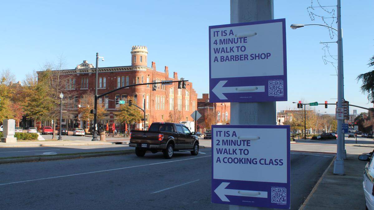 The Macon League of Creative Interventionists is responsible for 22 new wayfinding signs that direct pedestrians to points of interest in downtown Macon.
