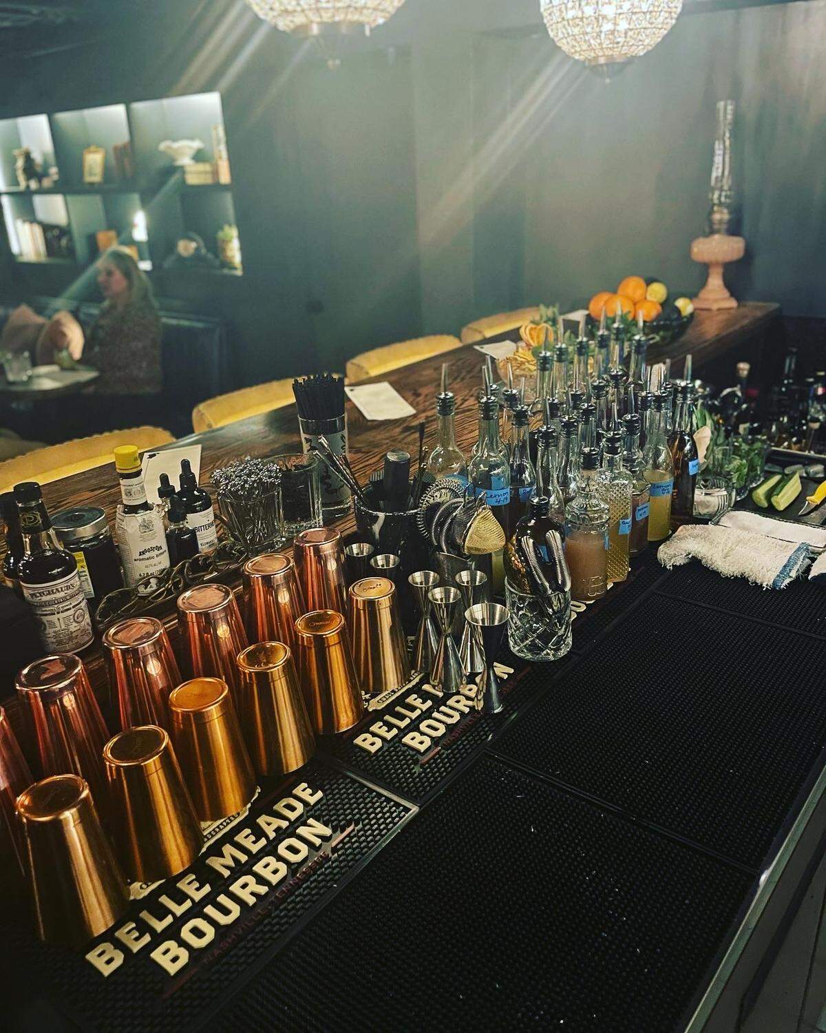 Black Cat Liquor & Libations is a new upscale cocktail bar below Kinjo Kitchen + Cocktails at 497 Second St., Suite A, downtown Macon.