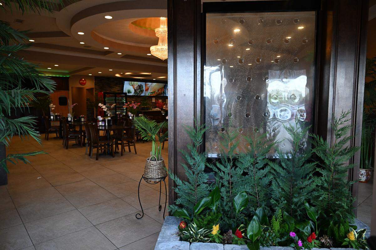 A water fountain in the entrance way of Saigon Bowl, a new authentic Vietnamese bistro in Warner Robins, on Tuesday, June 17, 2025.
