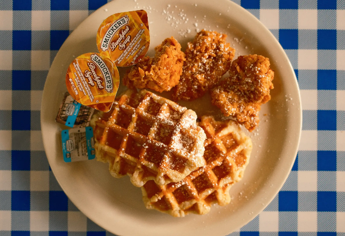 Chicken and Waffles at H&H in Macon