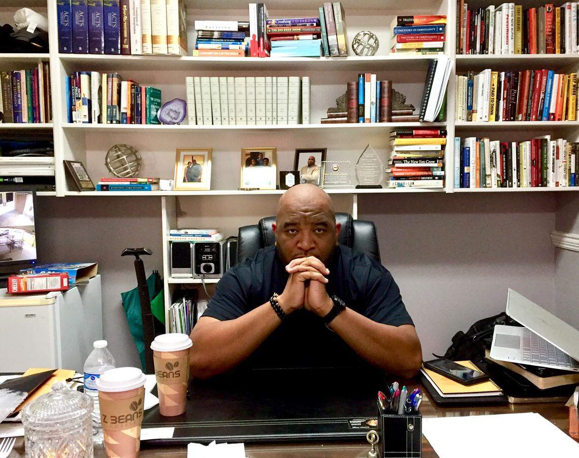 “We’re not from Macon. We’re from east Macon,” said Pastor Dominique Johson in his office at Kingdom Life church on Shurling Drive on May 3, 2019.