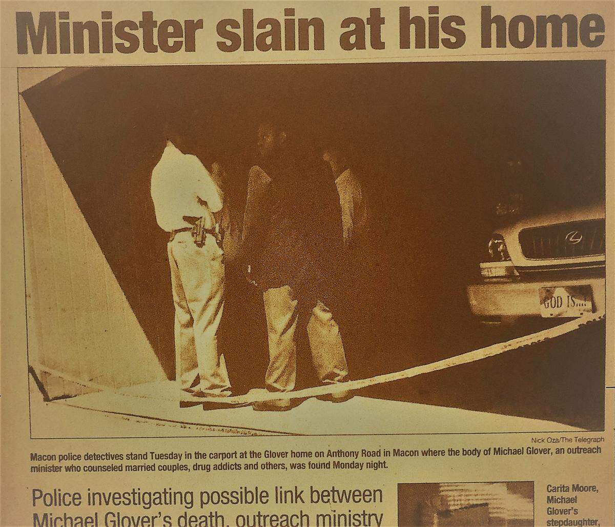 A Telegraph front-page clipping from March 31, 2004, in the wake of minister Michael Glover’s death.