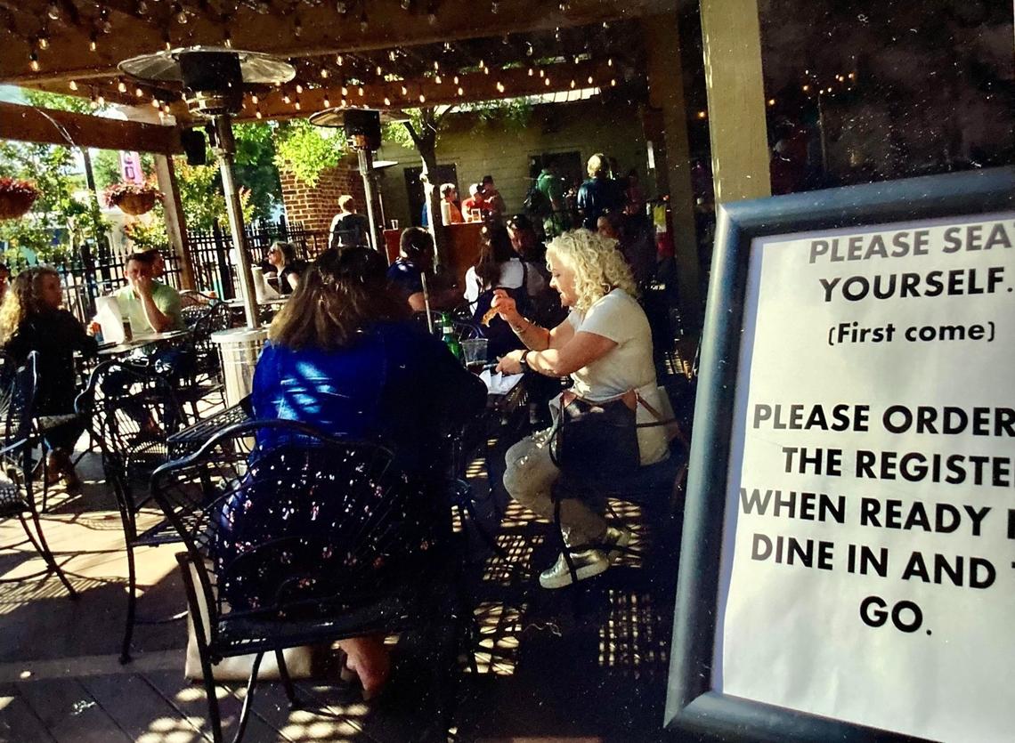 Food Truck Friday returns to downtown Perry for its fifth season. In this May 2021 Telegraph file photo, people relax at Hazard’s on the Green on Carroll St. during a Food Truck Friday.