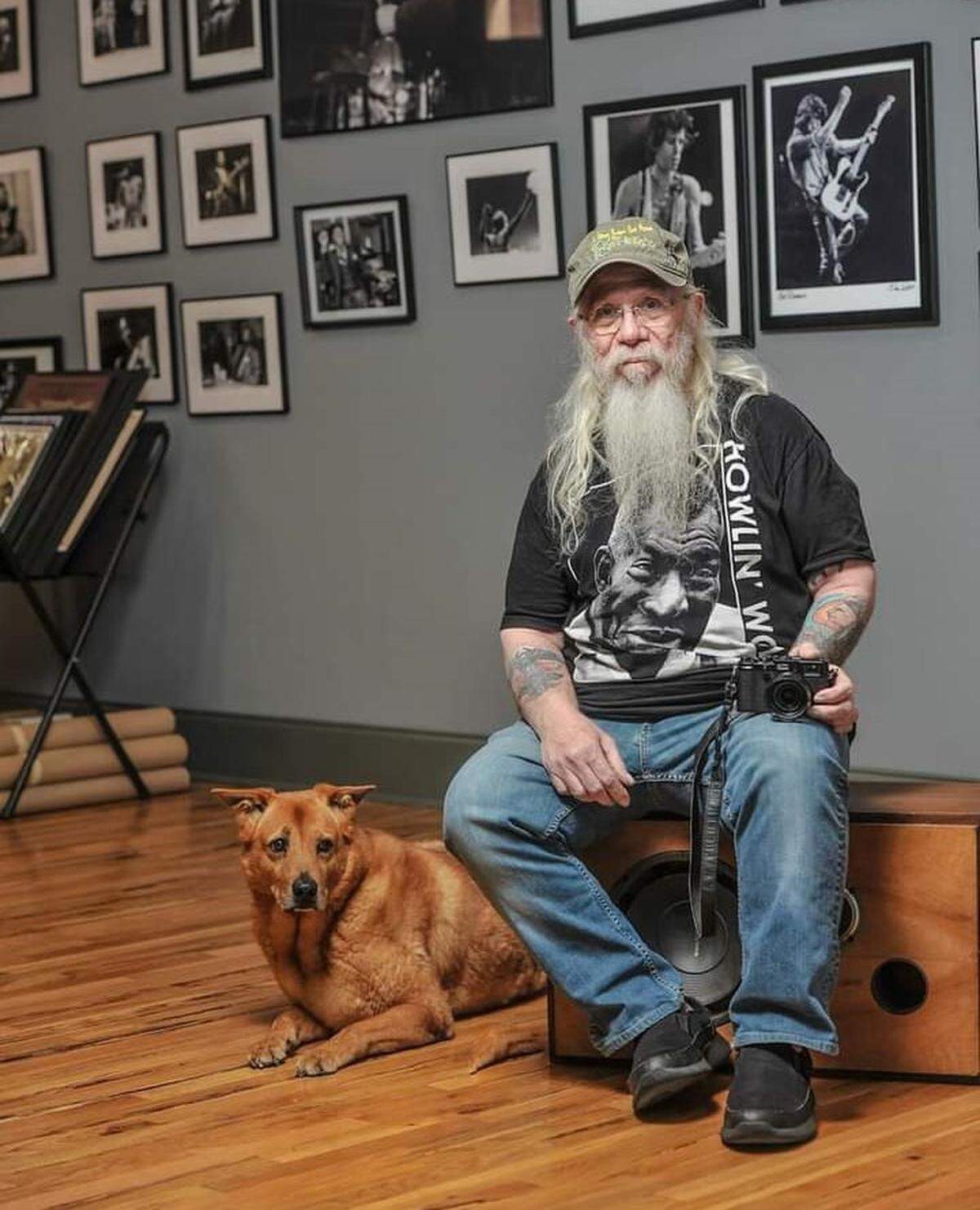 Kirk West sits for a photo as part of the Macon Music Project started by local photographer Dsto Moore.