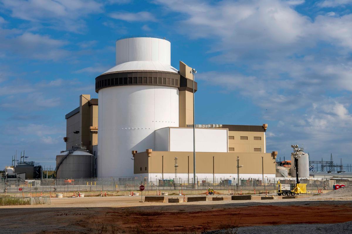 In this file image shows the outside of the Unit 3 reactor containment building at Plant Vogtle in Waynesboro. Unit 3 reached “initial criticality” earlier this week, a key step in generating energy.