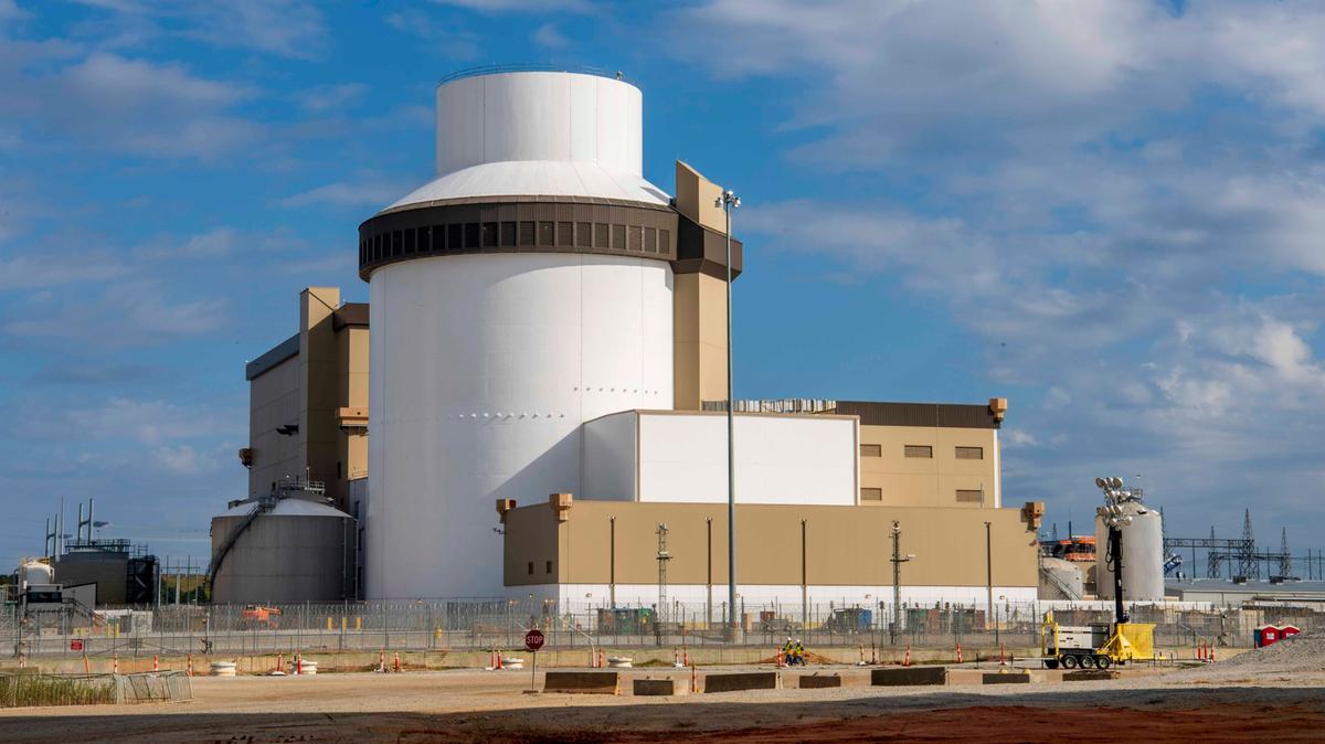 In this file image shows the outside of the Unit 3 reactor containment building at Plant Vogtle in Waynesboro. Unit 3 reached “initial criticality” earlier this week, a key step in generating energy.