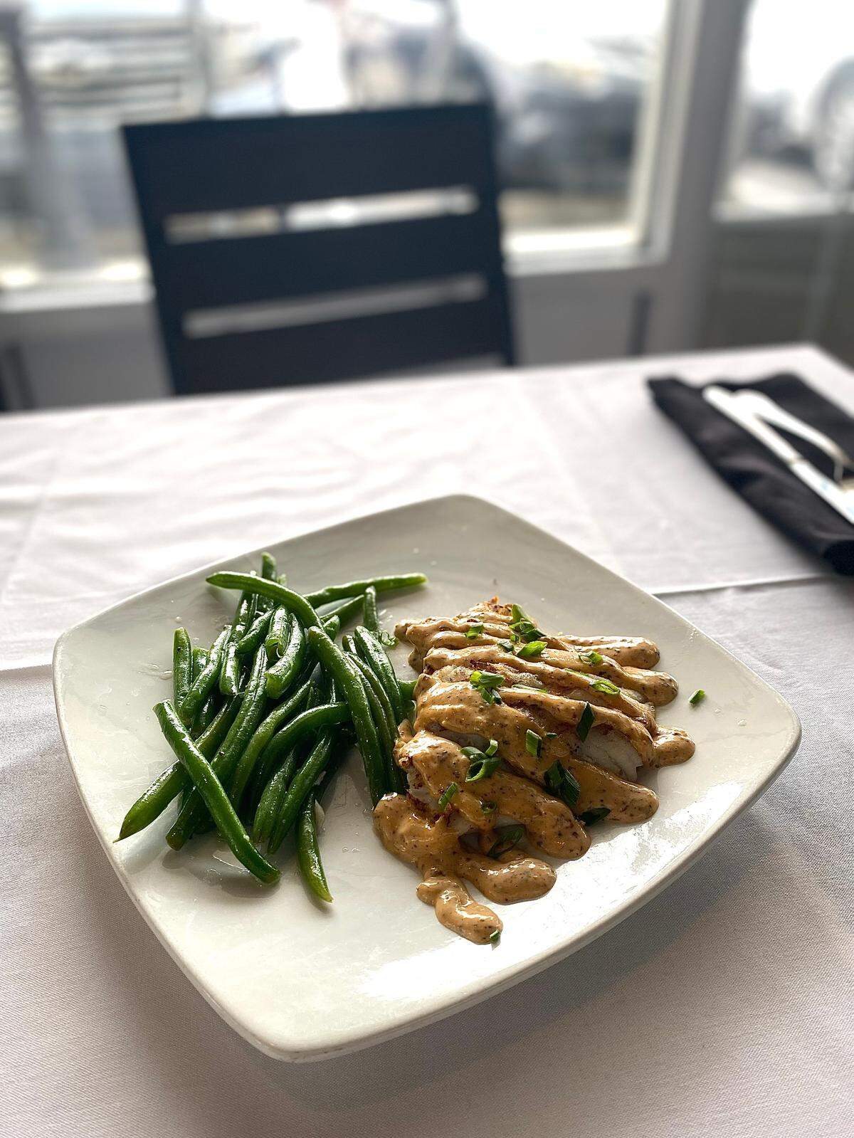 The pan-seared grouper and green beans is a tasty lunch choice at Circa!