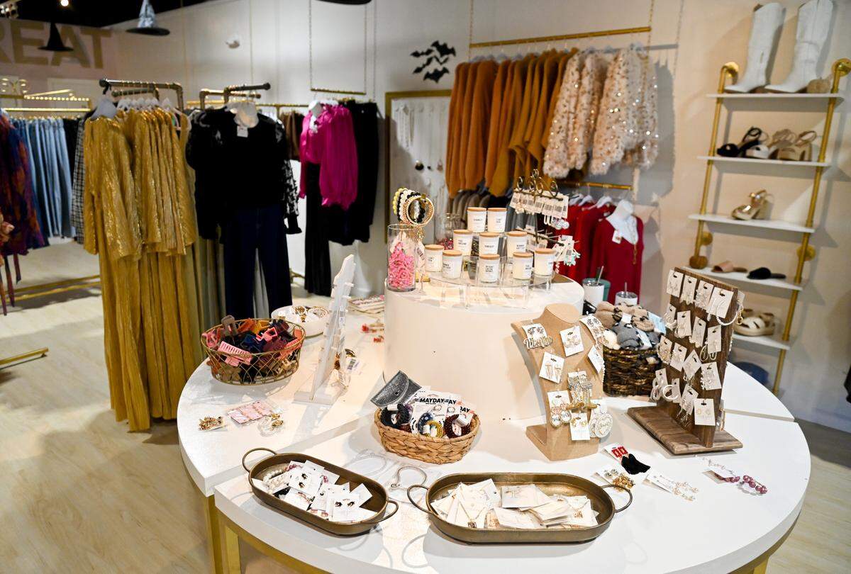 Merchandise available for sale at Dolly James Boutique, located located at 89 Sandy Run Road in Bonaire.