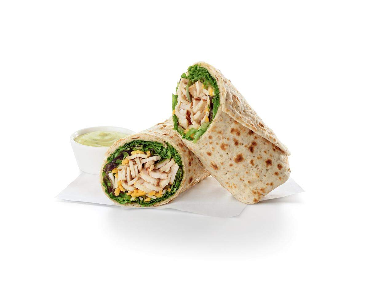 Chick-fil-A cool wrap with dressing.