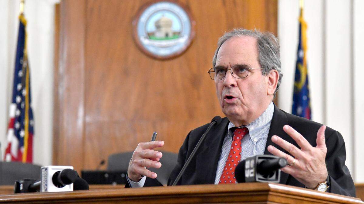 JASON VORHEES/THE TELEGRAPH Macon, GA, 03/19/2020: Macon-Bibb County Mayor Robert Reichert held a press conference Thursday to talk about the first confirmed case of COVID-19 in Macon-Bibb County.