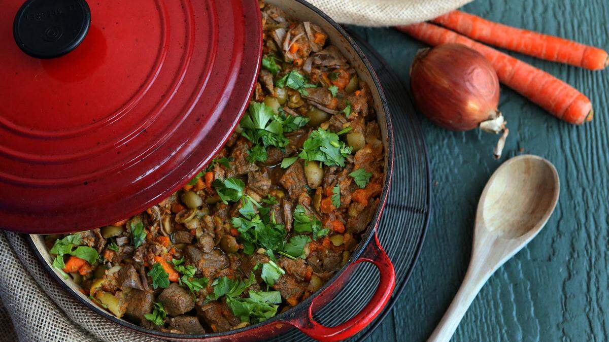 Lamb Tagine with Green Olives and Lemon is a powerfully flavorful dish.