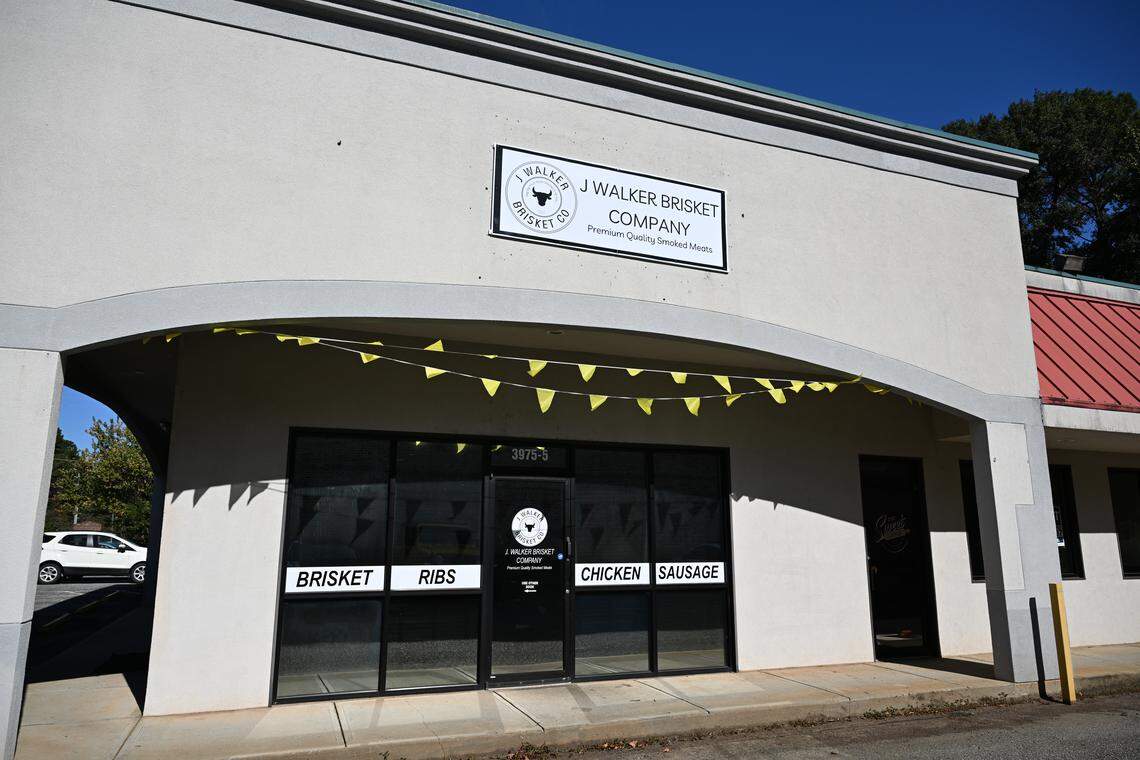 J Walker Brisket Company sits off of Arkwright Road on Thursday, Oct. 23, 2025, in Macon, Georgia. The casual barbecue restaurant features all homemade dishes, with many of owner Janice Walker’s own and family recipes. 