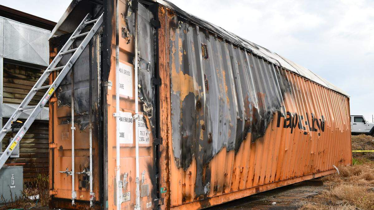 The scene of a deadly fire in a shipping container on New Phoenix Road in Putnam County on Wednesday, April 13, 2022.