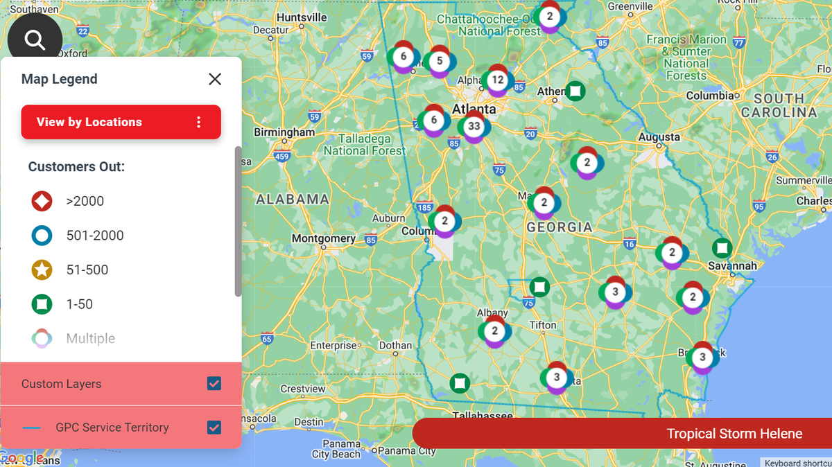 How to monitor, report power outages across Georgia as Hurricane Helene grows