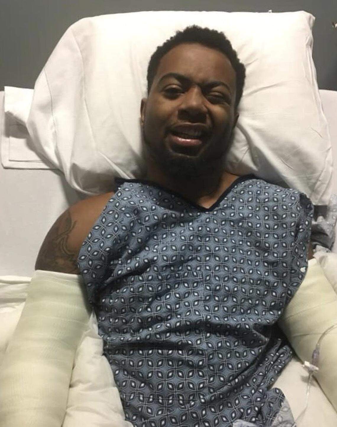 Devon Gales underwent surgery this week to improve motor function in his hands. The surgery involved moving bicep muscles to his triceps and forearms.