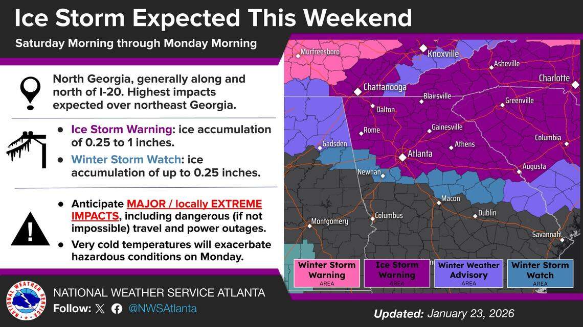 School districts in the Middle Georgia area have already announced that schools will be closed Monday, as the area preps for a winter storm.