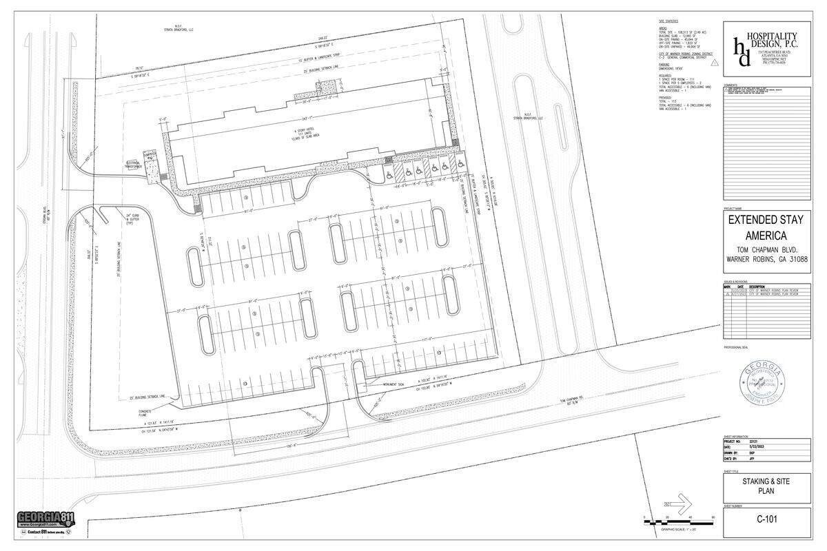 An Extended Stay America is under construction at 101 Tom Chapman Blvd. in Warner Robins.