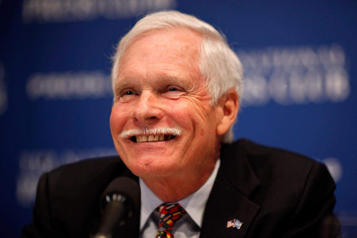 WASHINGTON, DC - APRIL 19, 2011: Turner Enterprises CEO Ted Turner address the Newsmaker Luncheon on renewable and alternative energy at the National Press Club April 19, 2011 in Washington, DC. Turner died Wednesday, May 6, 2026, at age 87.